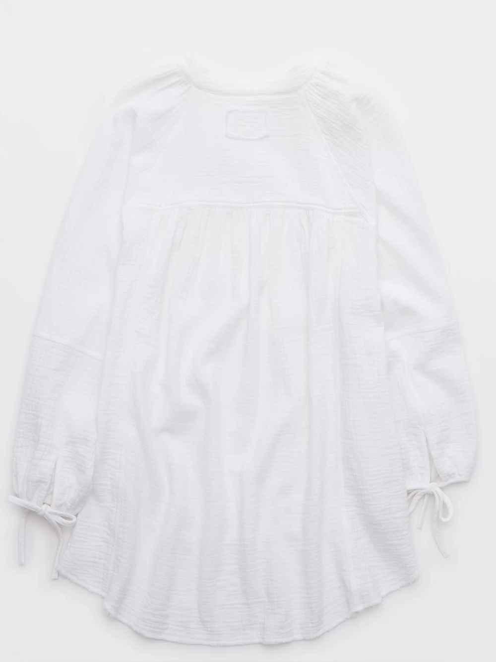 Aerie Daybreak Coverup Shirt Small Petite White Gauze Cotton Button Front Boho - Picture 3 of 16